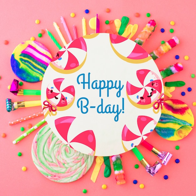 Download Creative birthday mockup | Free PSD File