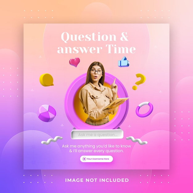 Download Premium PSD | Creative concept question and answer time ...