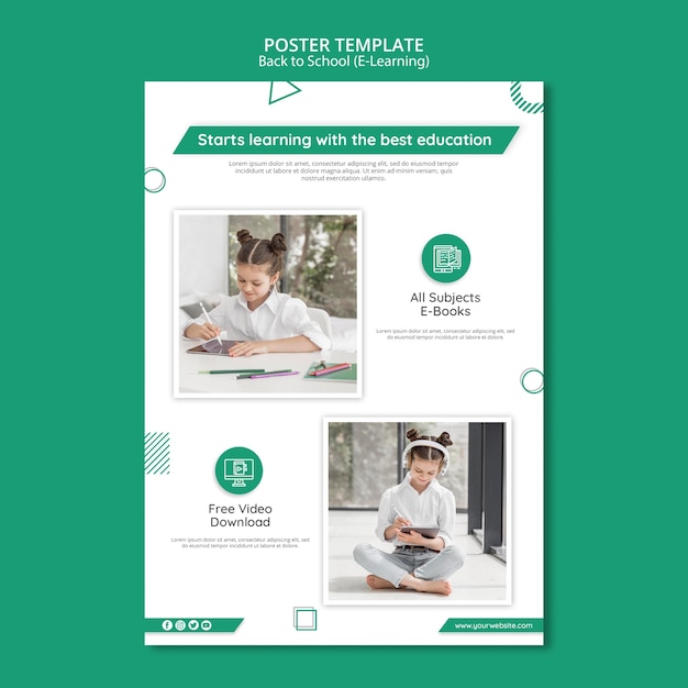 Download Free Psd Creative E Learning Poster Template PSD Mockup Templates