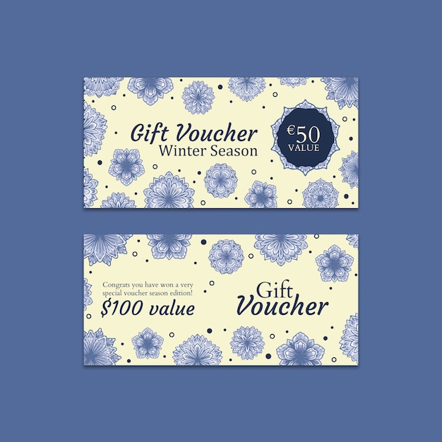 Creative gift voucher mockup PSD file | Free Download