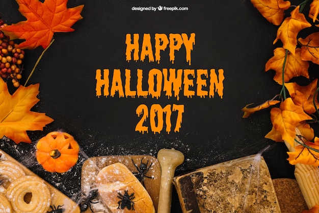 Download Free Psd Creative Halloween Mockup