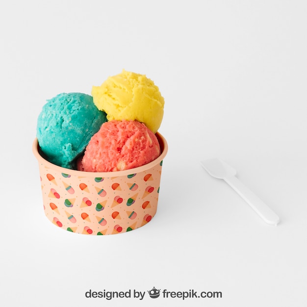 Download Free Psd Creative Ice Cream Mockup