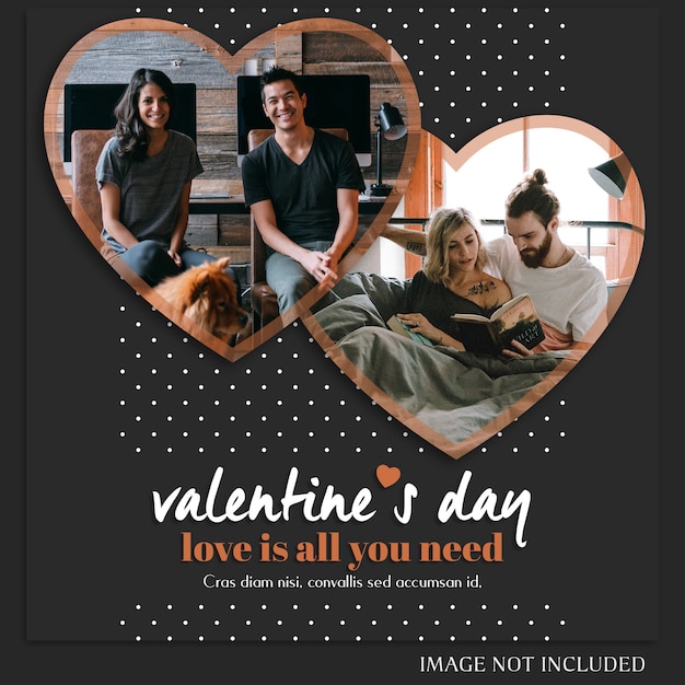 Download Premium PSD | Creative modern romantic valentine day instagram post template and photo mockup