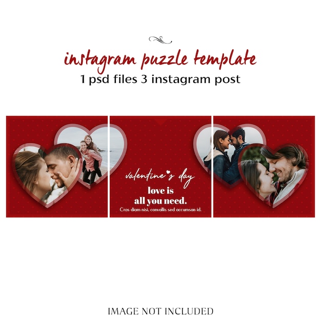 Creative modern romantic valentine day instagram puzzle ...