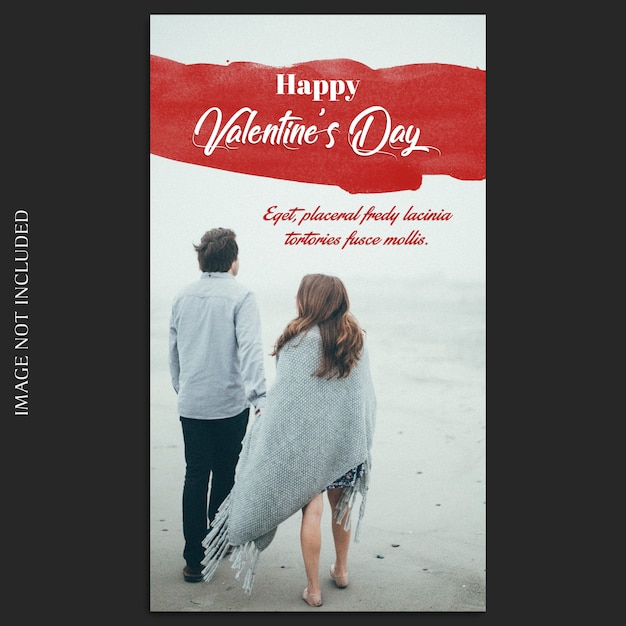 Download Creative modern romantic valentine day instagram story template and photo mockup | Premium PSD File