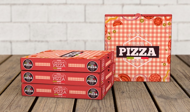 Download Free PSD | Creative pizza boxes mockup