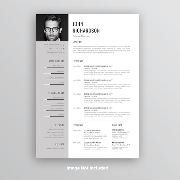 Premium Psd Creative Resume Or Cv Template