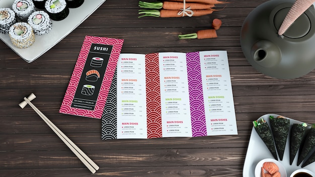 Download Creative sushi bar menu mockup PSD file | Free Download