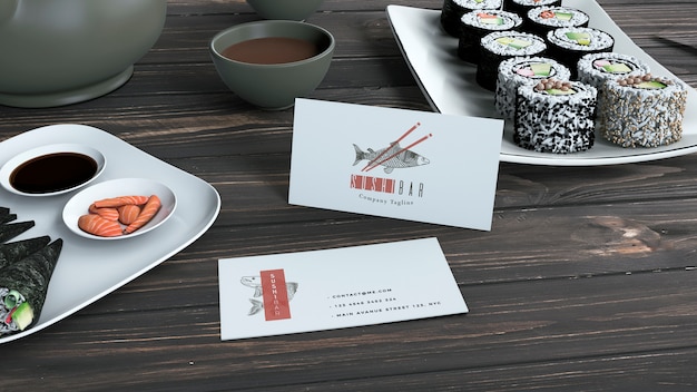 Download Creative sushi bar menu mockup | Free PSD File