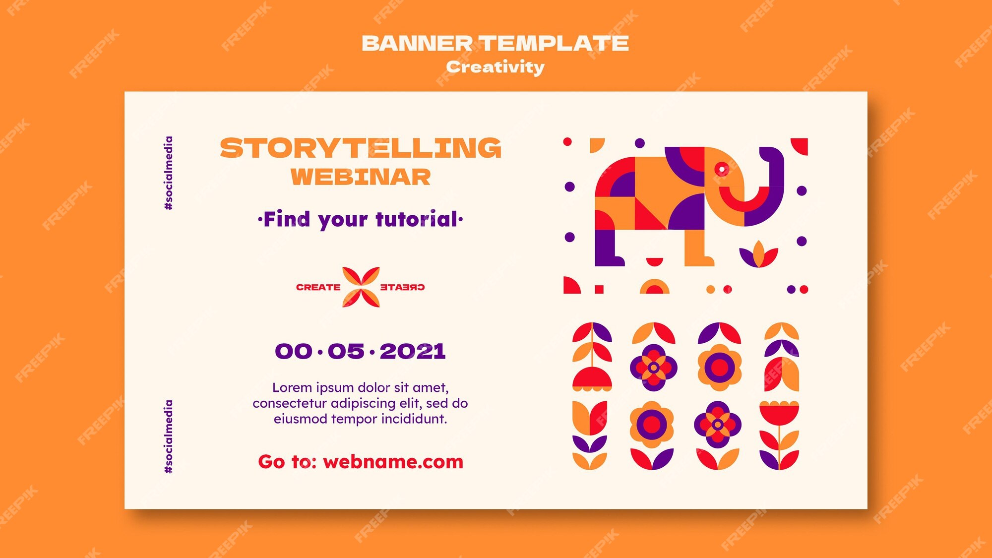Free PSD | Creativity webinar banner template