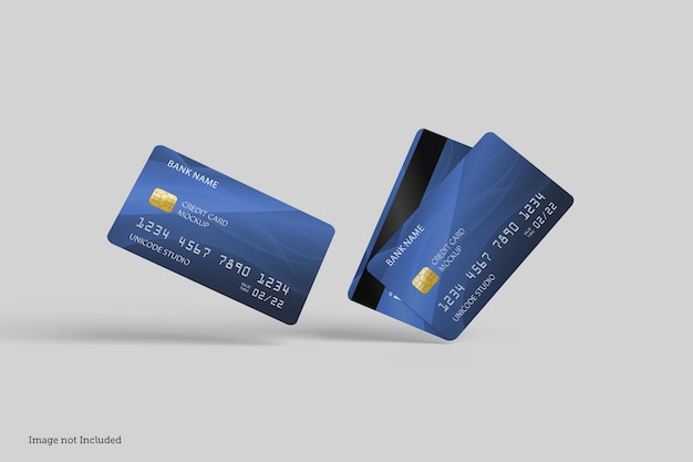 Premium PSD | Credit card mockup designs in 3d rendeirngs in 3d rendeirng