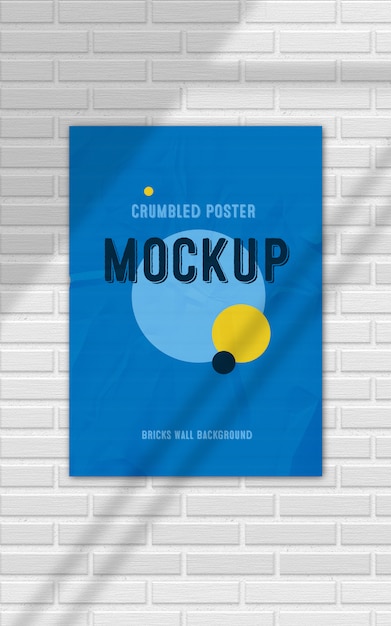 Download Crumbled street wall poster mockup on white bricks ...
