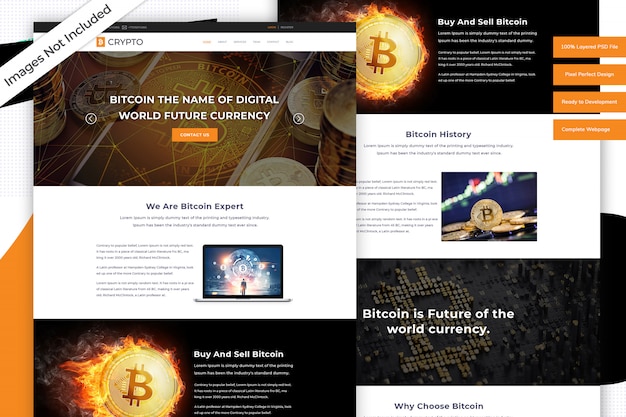 Cryptocurrency website template | Premium PSD File