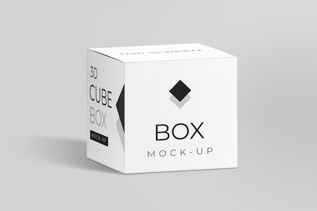 Download Cube box mockup for packaging | Premium PSD File