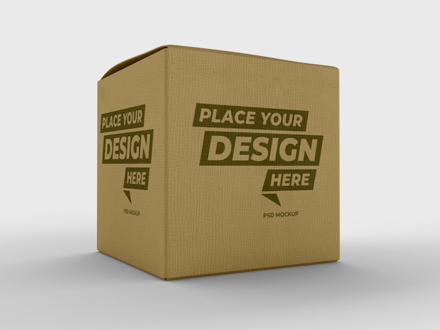 Download Cube product packaging paper cardboard box mockup ...