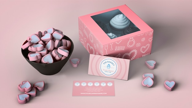 Download Free PSD | Cupcake packaging and branding mockup
