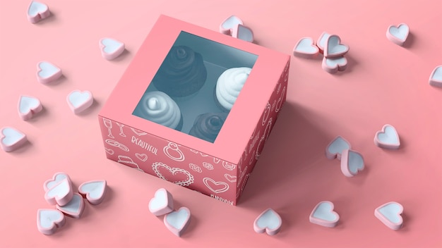 Download Cupcake packaging and branding mockup | Free PSD File