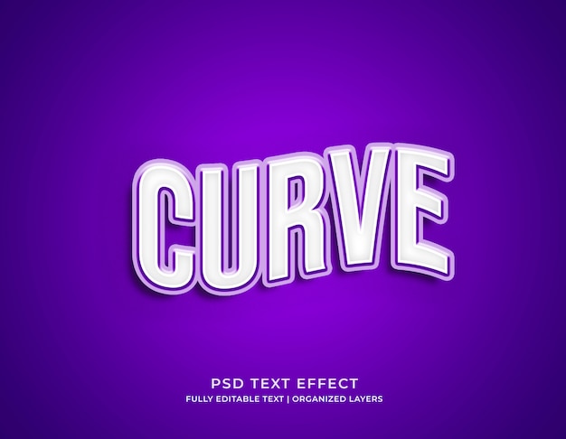 Download Curve 3d style editable text effect mockup template | Premium PSD File
