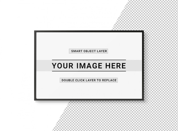 Download Cut out black rectangular frame on white mockup PSD file | Premium Download