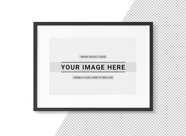 Premium PSD | Cut out black rectangular photo frame mockup