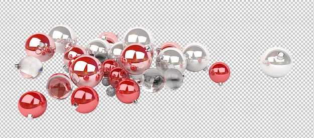 red and silver christmas baubles