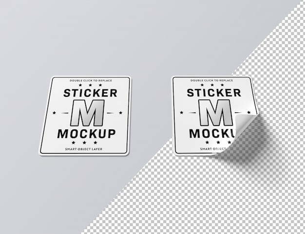 Download Cut out squared sticker mockup PSD file | Premium Download