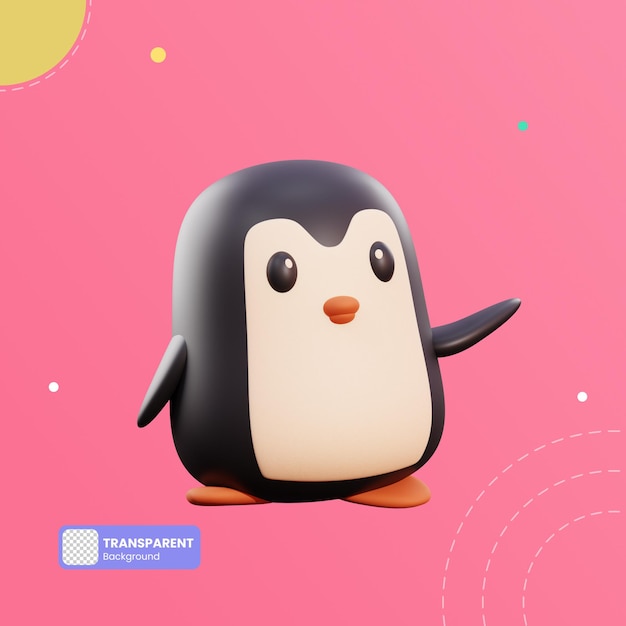 Premium PSD | Cute penguin 3d illustration