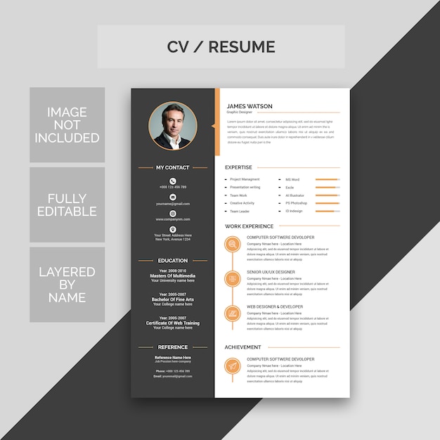 Cv / resume Premium Psd