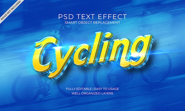 Download Premium PSD | Cycling speed blue and yellow text effect template