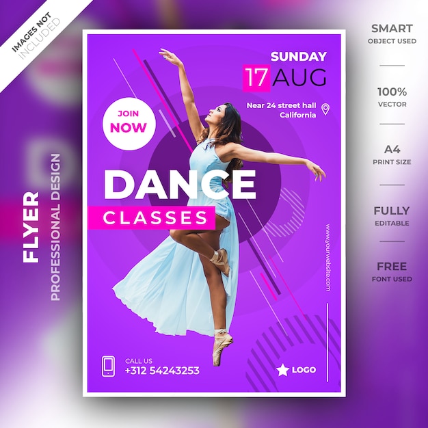 Premium PSD | Dance flyer