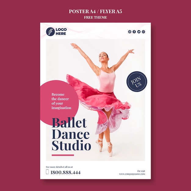 Free Psd Dance Studio Poster Template