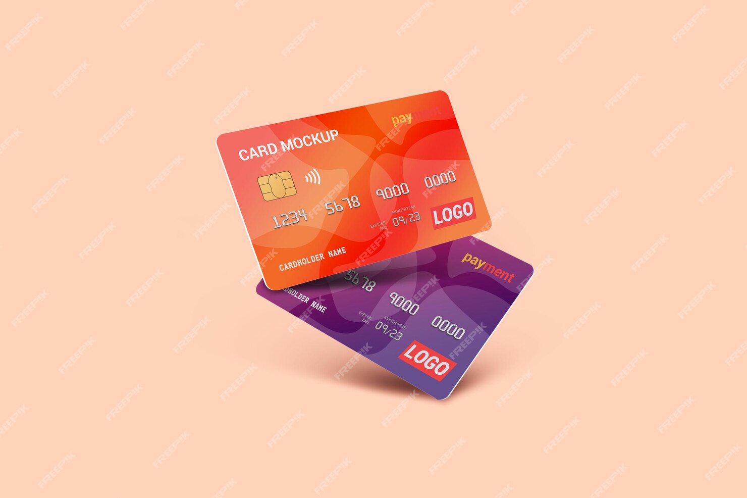 Premium PSD | Debit card mockup design isolated