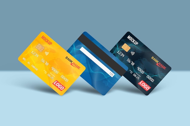 Premium PSD | Debit card mockup rendering isolated