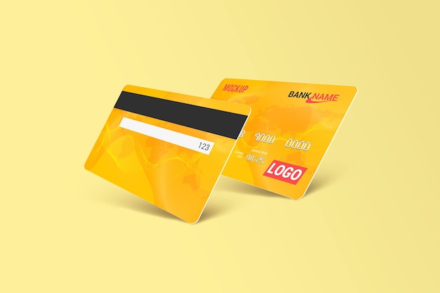 Premium PSD | Debit card mockup rendering isolated