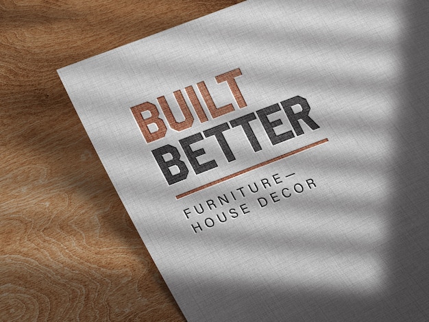 Download Free Debossed Logo Mockup On Linen Paper Free Psd File Use our free logo maker to create a logo and build your brand. Put your logo on business cards, promotional products, or your website for brand visibility.