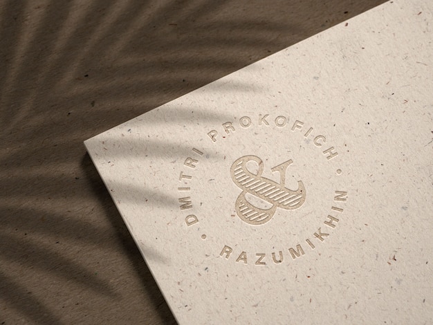 Download Debossed logo mockup on recycled kraft paper | Premium PSD ...