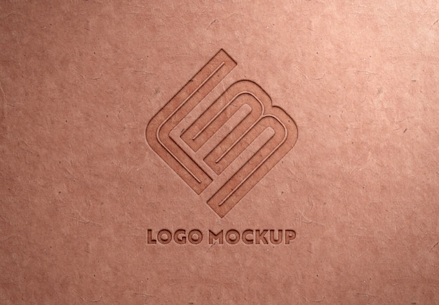 Download Debossed logo on recycled paper texture mockup | Premium ...