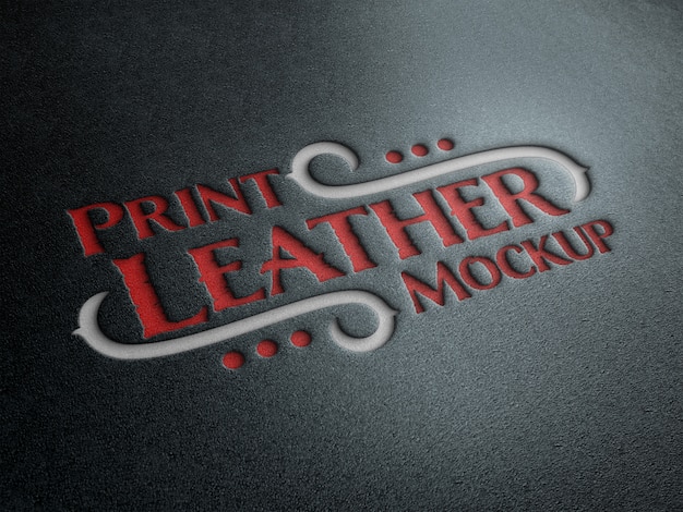 Download Debossed text effect on leather mockup | Premium PSD File