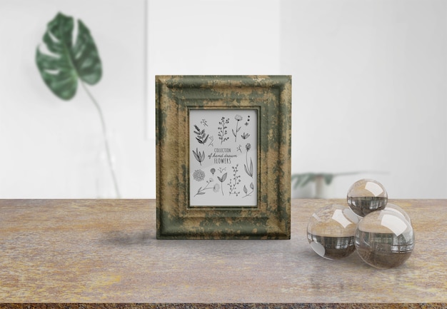 Download Free Psd Decorative Frame Mockup On Table At Home