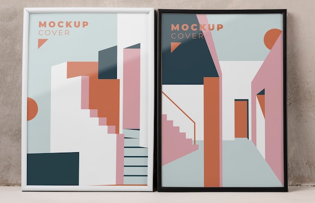 Premium PSD | Decorative Mock Up Frames Composition