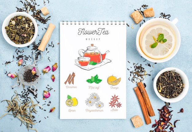 Download Free PSD | Delicious aromatic tea concept mock-up