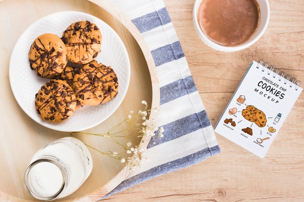 Download Free PSD | Delicious chocolate cookies mock-up