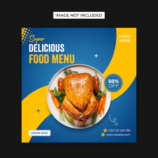 Delicious food menu social media and instagram post template Premium Psd