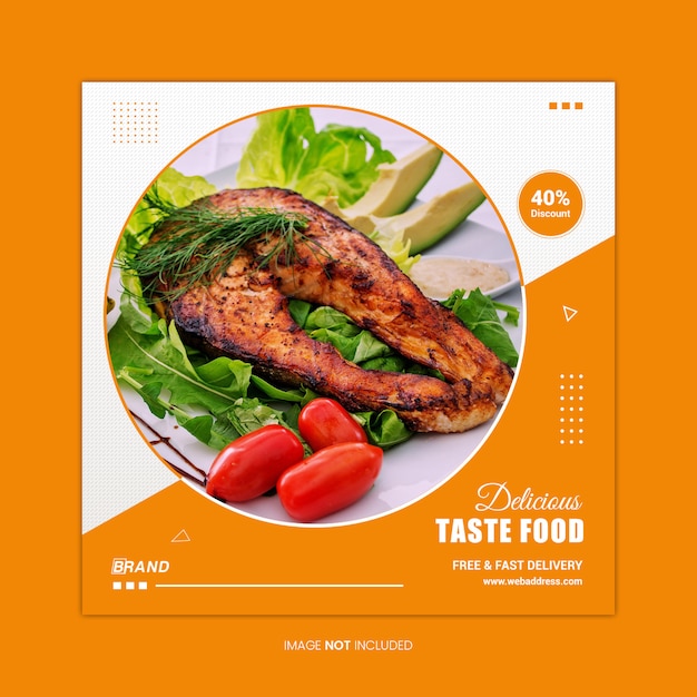 Delicious food  social media banner  template  Premium PSD File