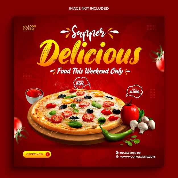 Premium Psd Delicious Food Social Media Banner