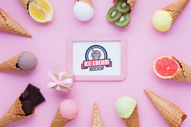 Download Premium PSD | Delicious ice cream concept mock-up