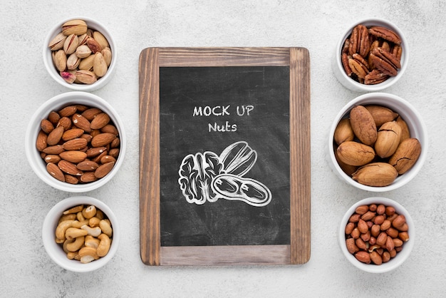 Download Premium PSD | Delicious nuts concept mock-up