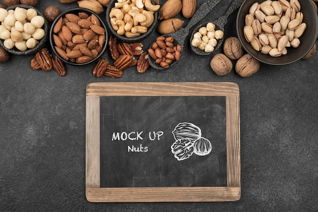 Download Premium PSD | Delicious nuts concept mock-up