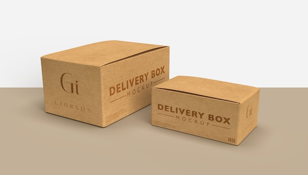 Download Premium PSD | Delivery boxes mockup