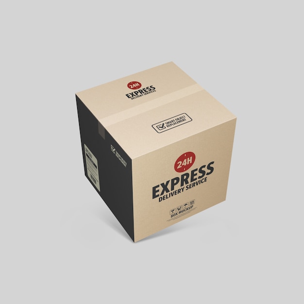Download Premium PSD | Delivery cardboard box mockup